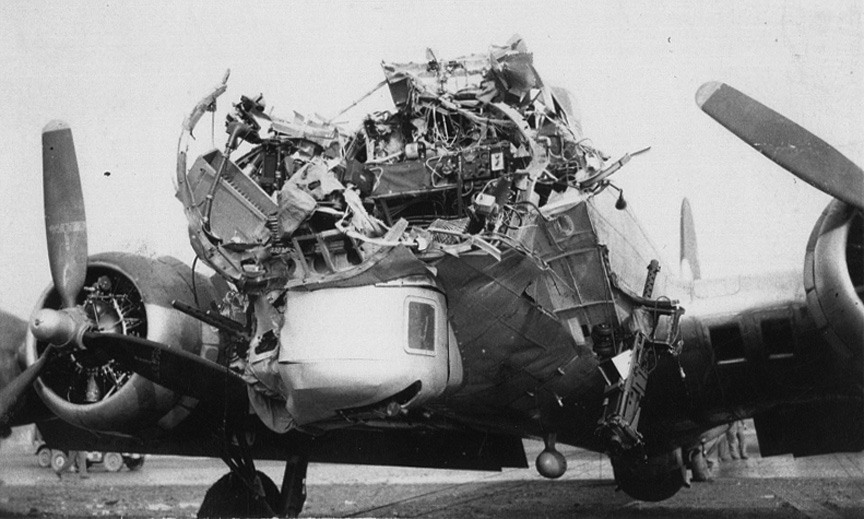 Damaged B-17